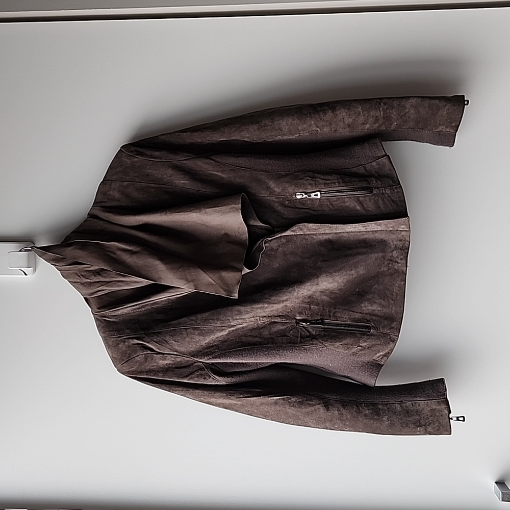 Women’s Brown Suede Leather Moto Jacket